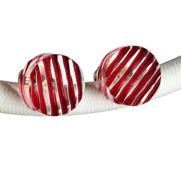 Disc Stud Earrings, red
