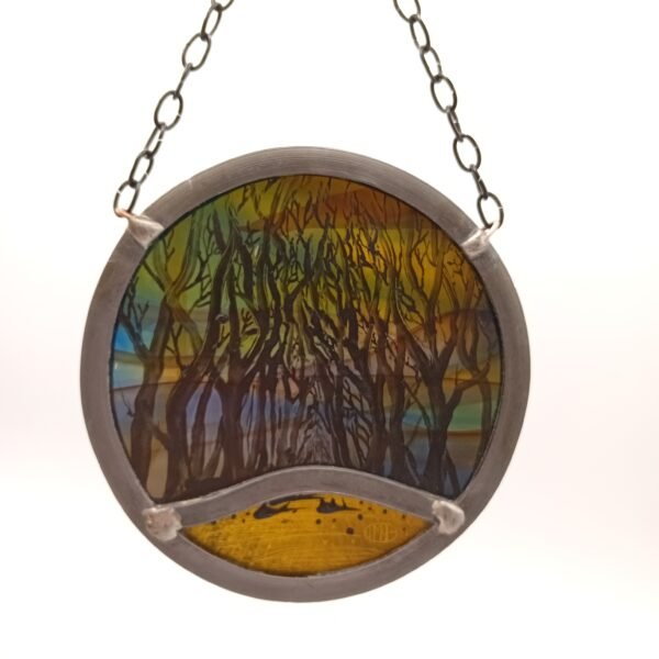 'Dark Hedges' Stained Glass Roundel