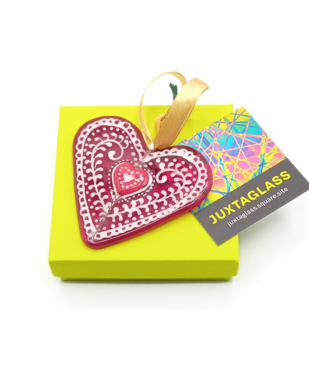 Fused Glass Bauble - Heritage Heart - Image 2
