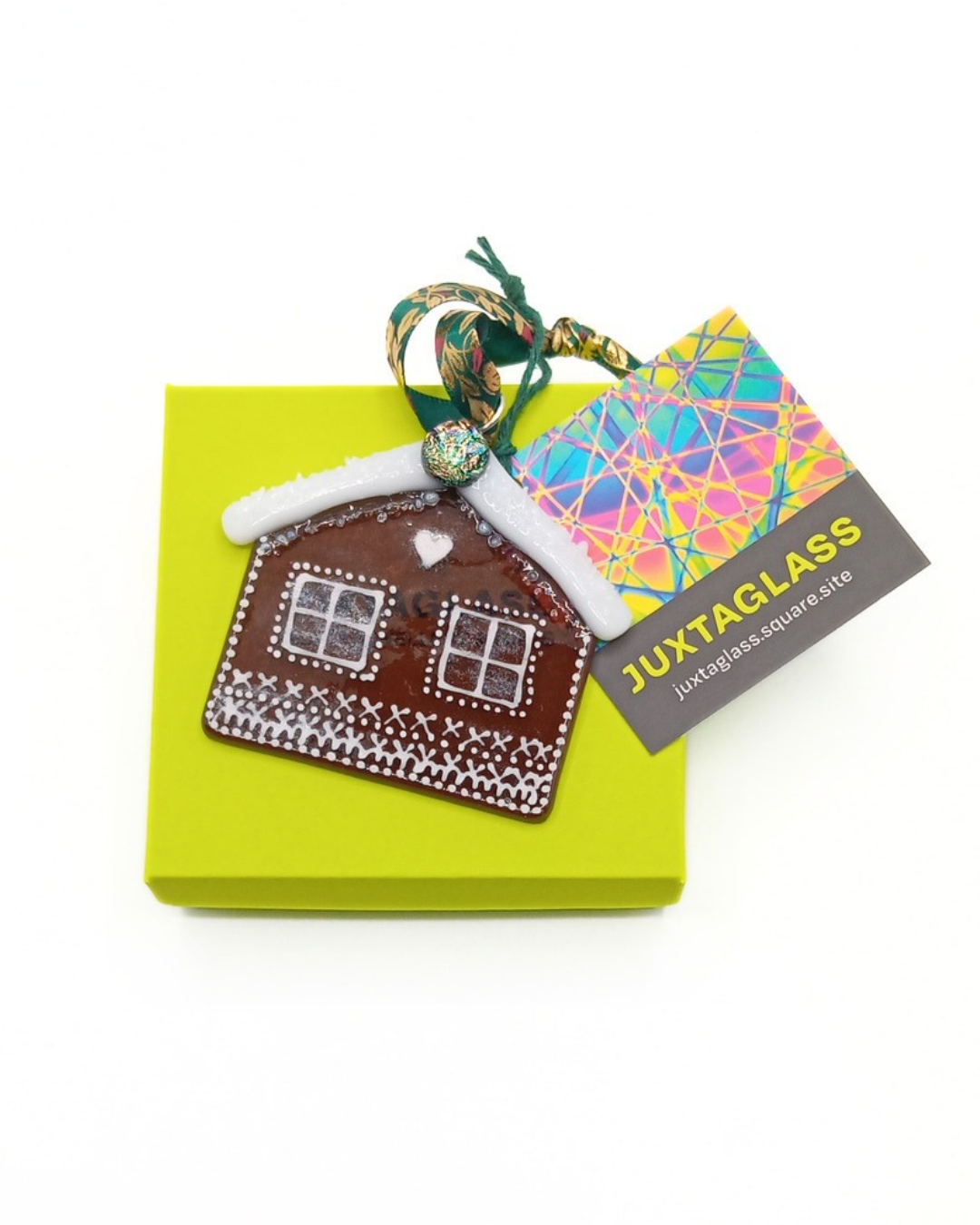 Fused Glass Bauble - Gingerbread House - Image 2