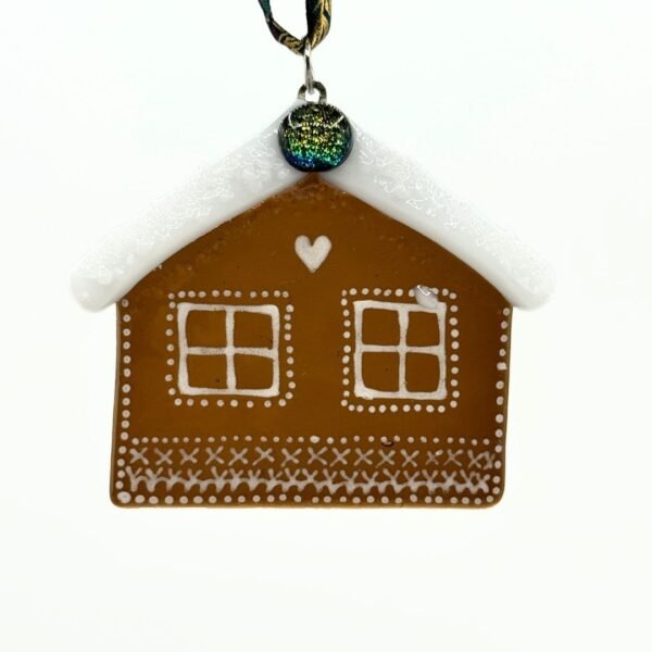 Fused Glass Bauble - Gingerbread House