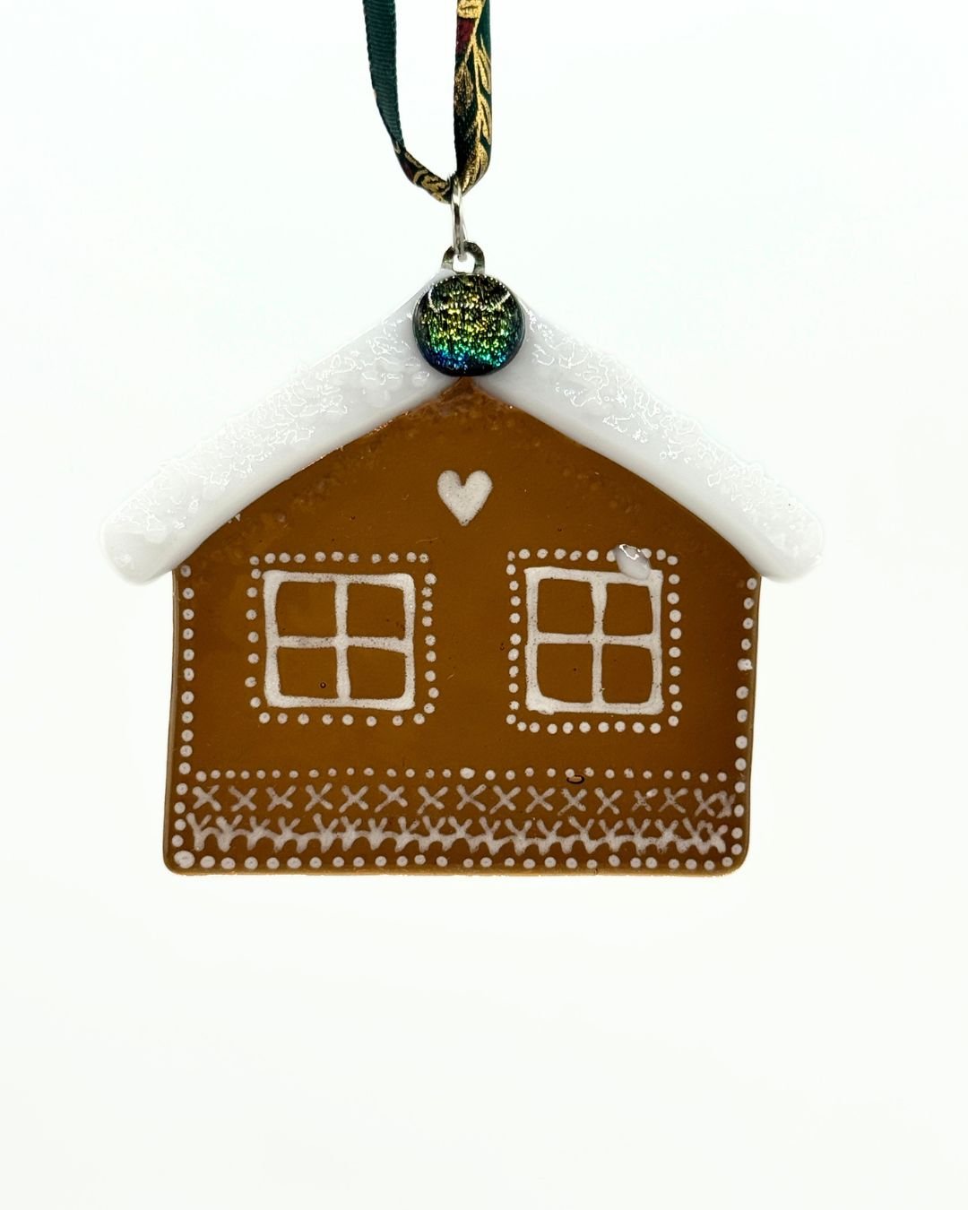 Fused Glass Bauble - Gingerbread House