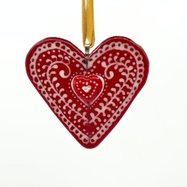 Fused Glass Bauble - Heritage Heart
