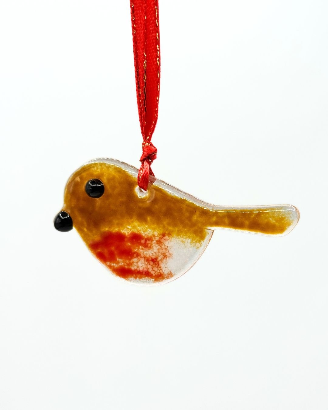 Fused Glass Robin Bauble